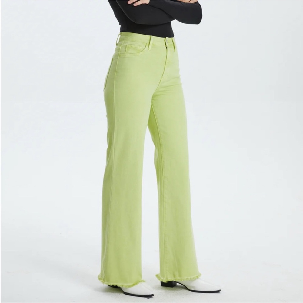 NWT BAYEAS Lime Green WIDE LEG Jeans